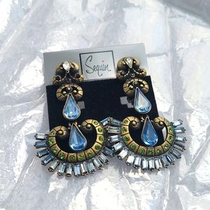 NWT Sequin clip on jewel earrings